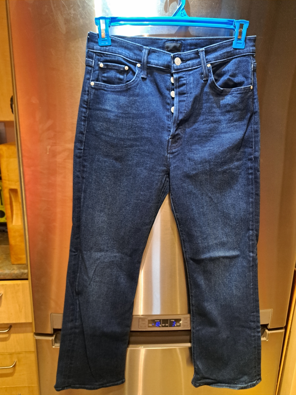 Wuman Dark Blue Button-Fly Jeans